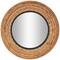 Brown Seagrass Handmade Wall Mirror with Black Inner Frame